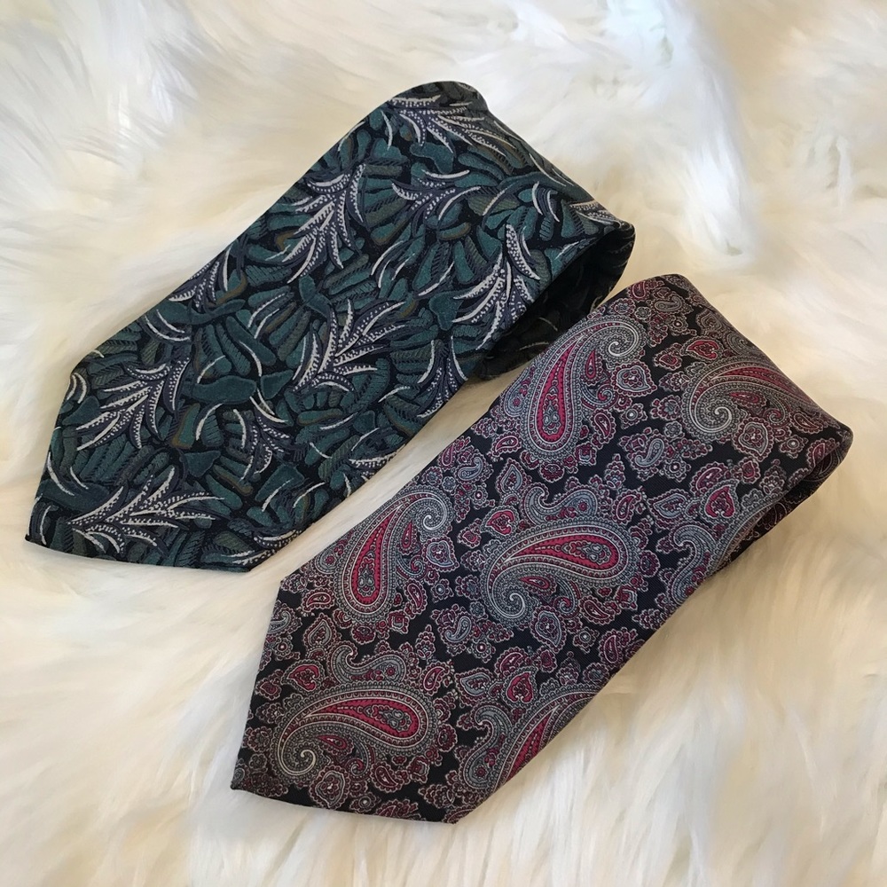 Lot of 2 Christian Dior Mens Silk Ties